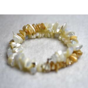 Vintage Stacked Shell Double Wrap Wire Coil Multicolor Gently Worn Bracelet